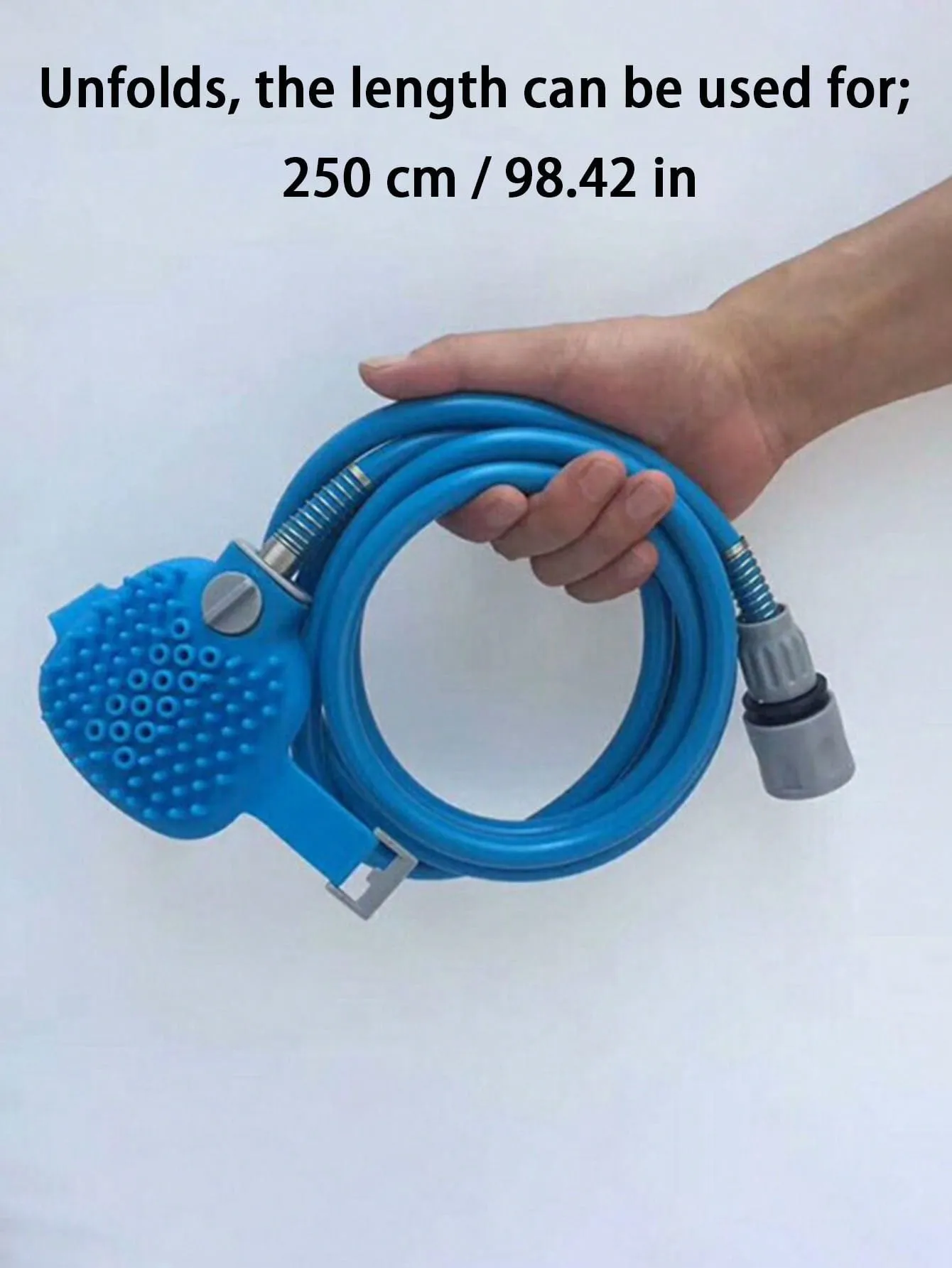 Blue Pet Cat & Dog Bathing Sprayer & Brush 2-In-1 Daily Cleaning Silicone Glove Massaging Showerhead