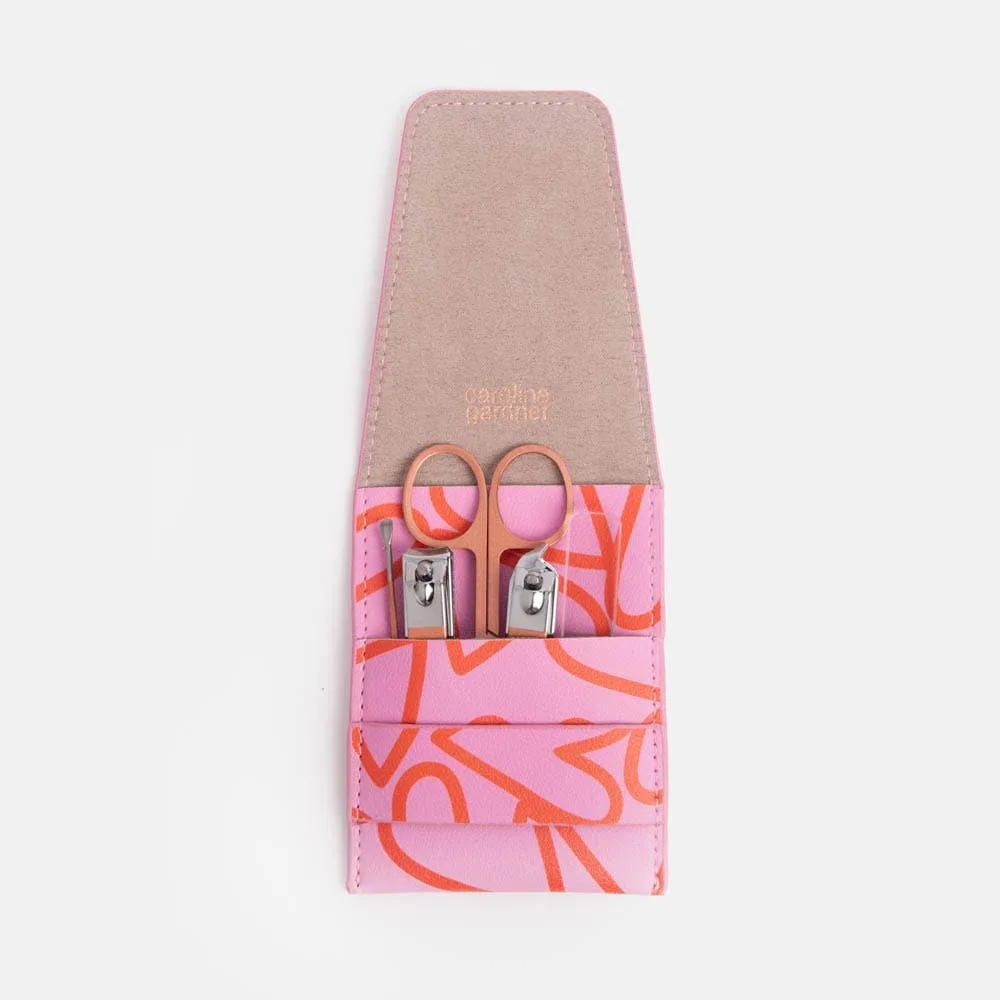 CAROLINE GARDNER I Pink Hearts Manicure Set
