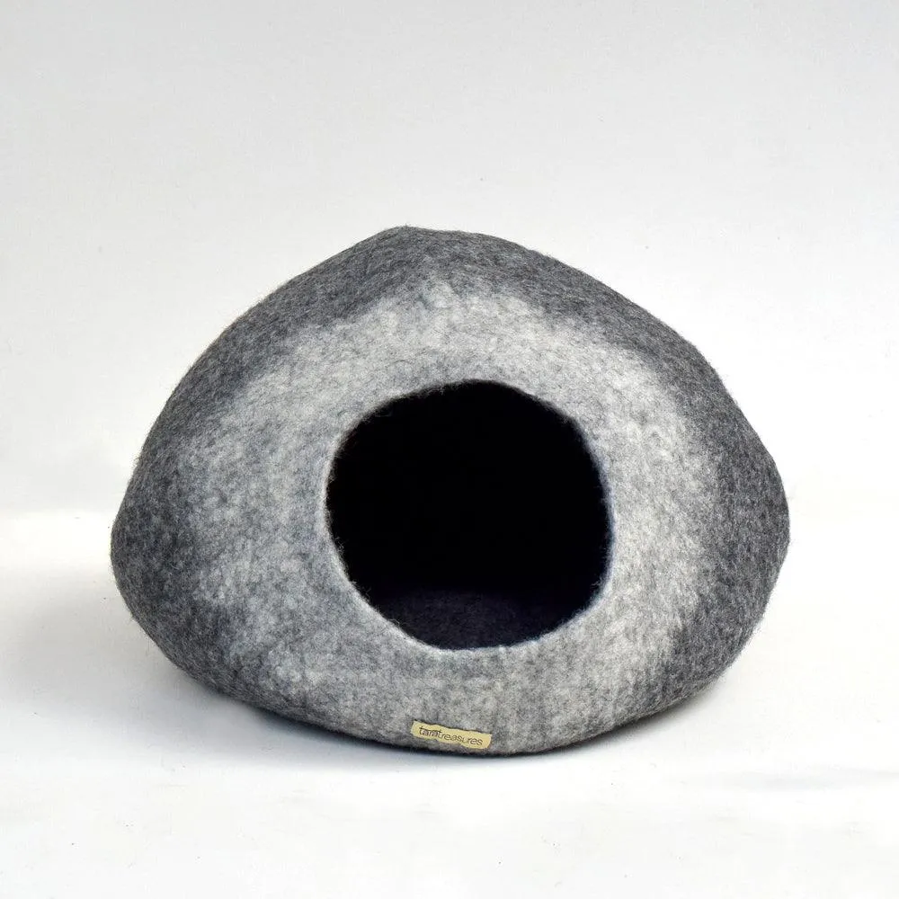 Cat Cave - White Grey Ombre Cocoon