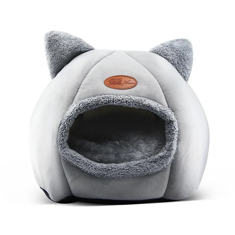 Cat Ears Comfy Deep Sleep Cat Bed Cat Cave