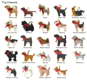 Chilly Dog Dog Christmas Ornament Asst