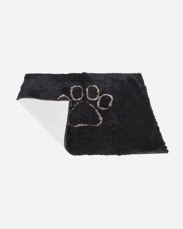 Dirty Dog Door Mat - Black with paw