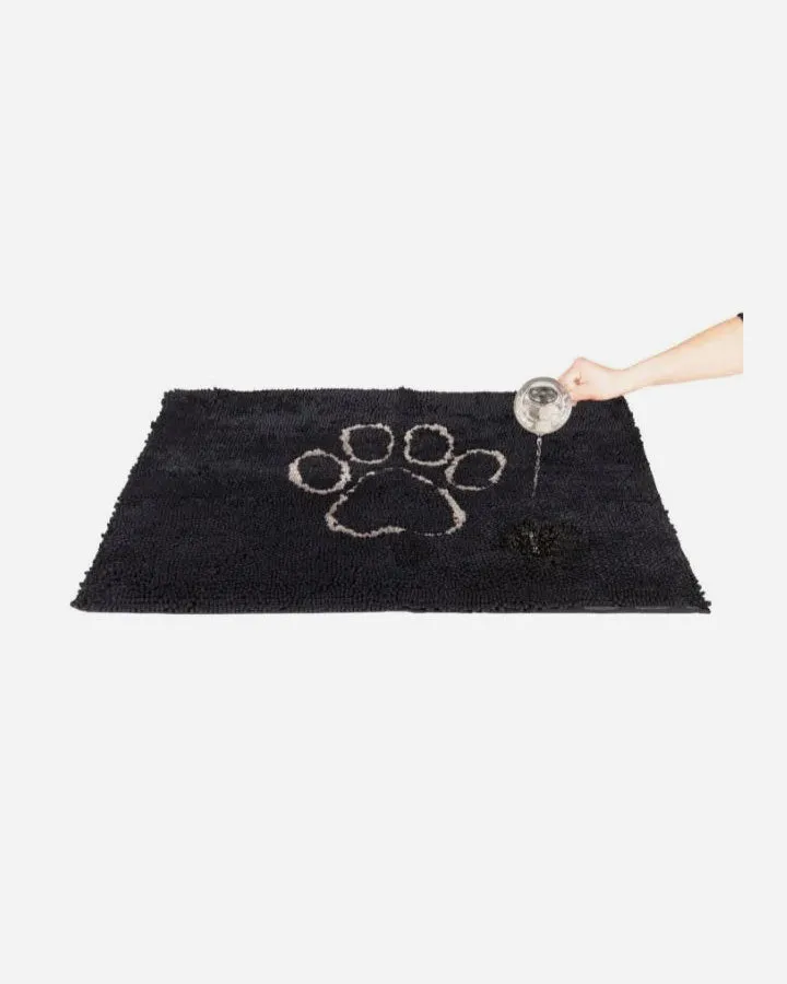 Dirty Dog Door Mat - Black with paw