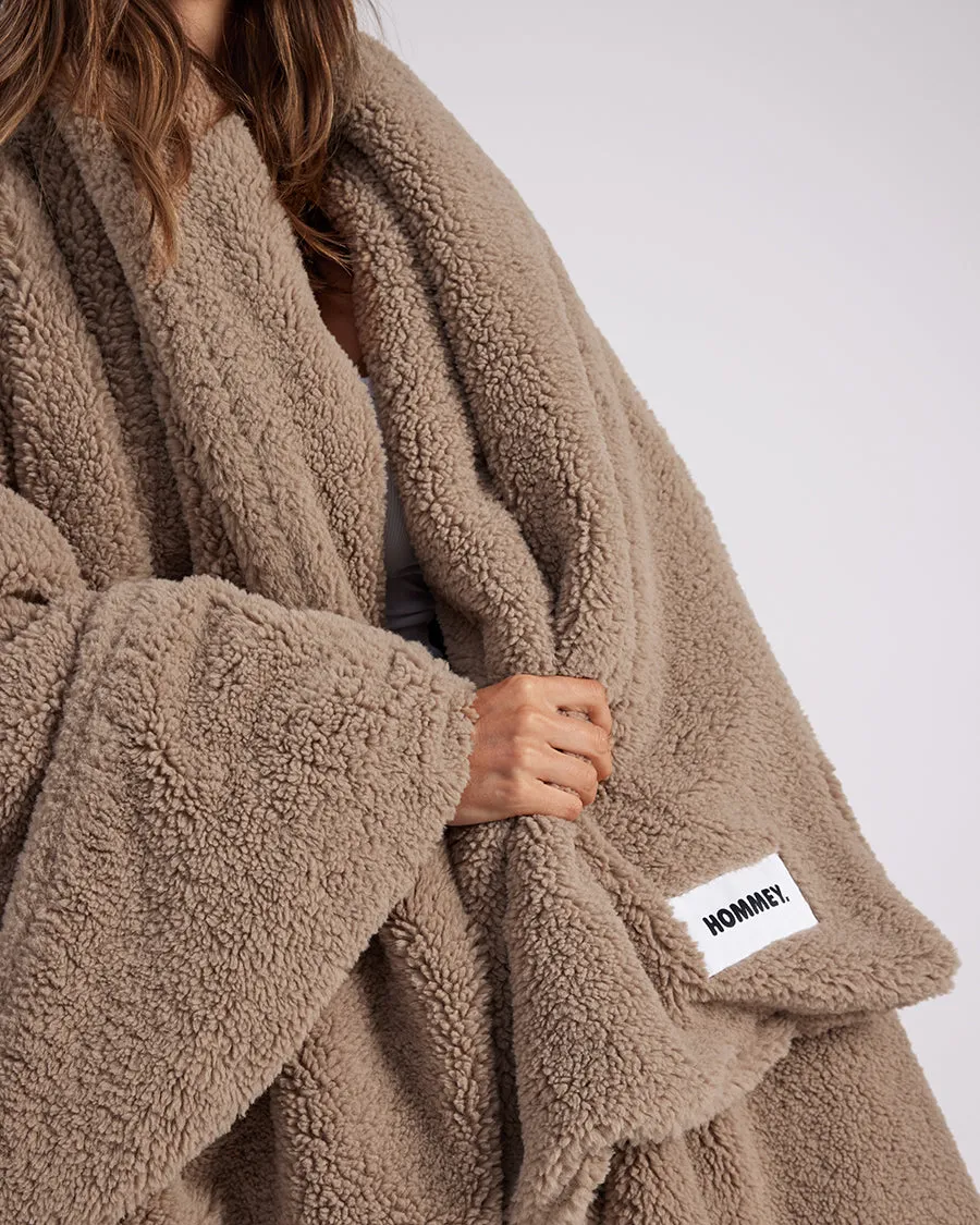 Faux Fur Throw Blanket - Warm Grey