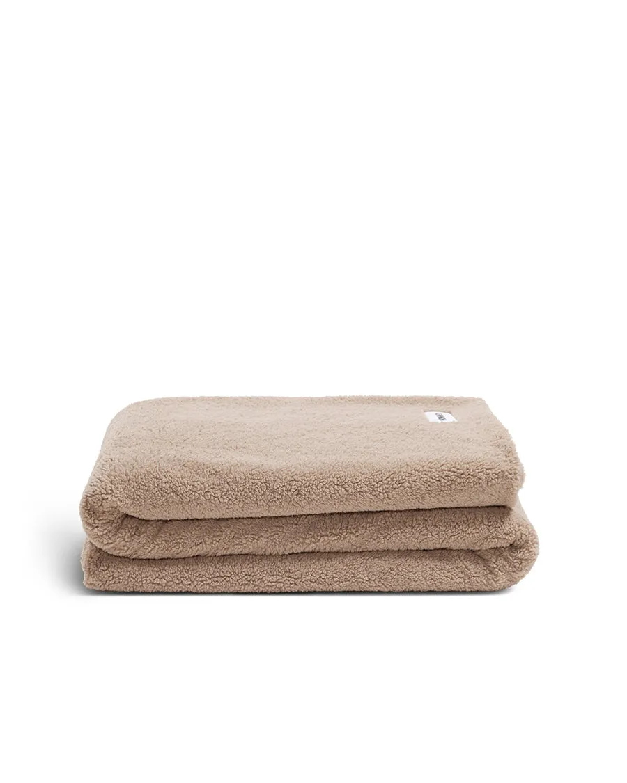 Faux Fur Throw Blanket - Warm Grey