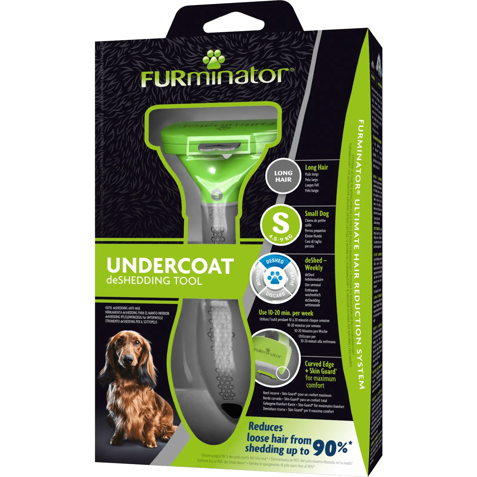 FURminator Long Hair deShedding Tool for Dogs