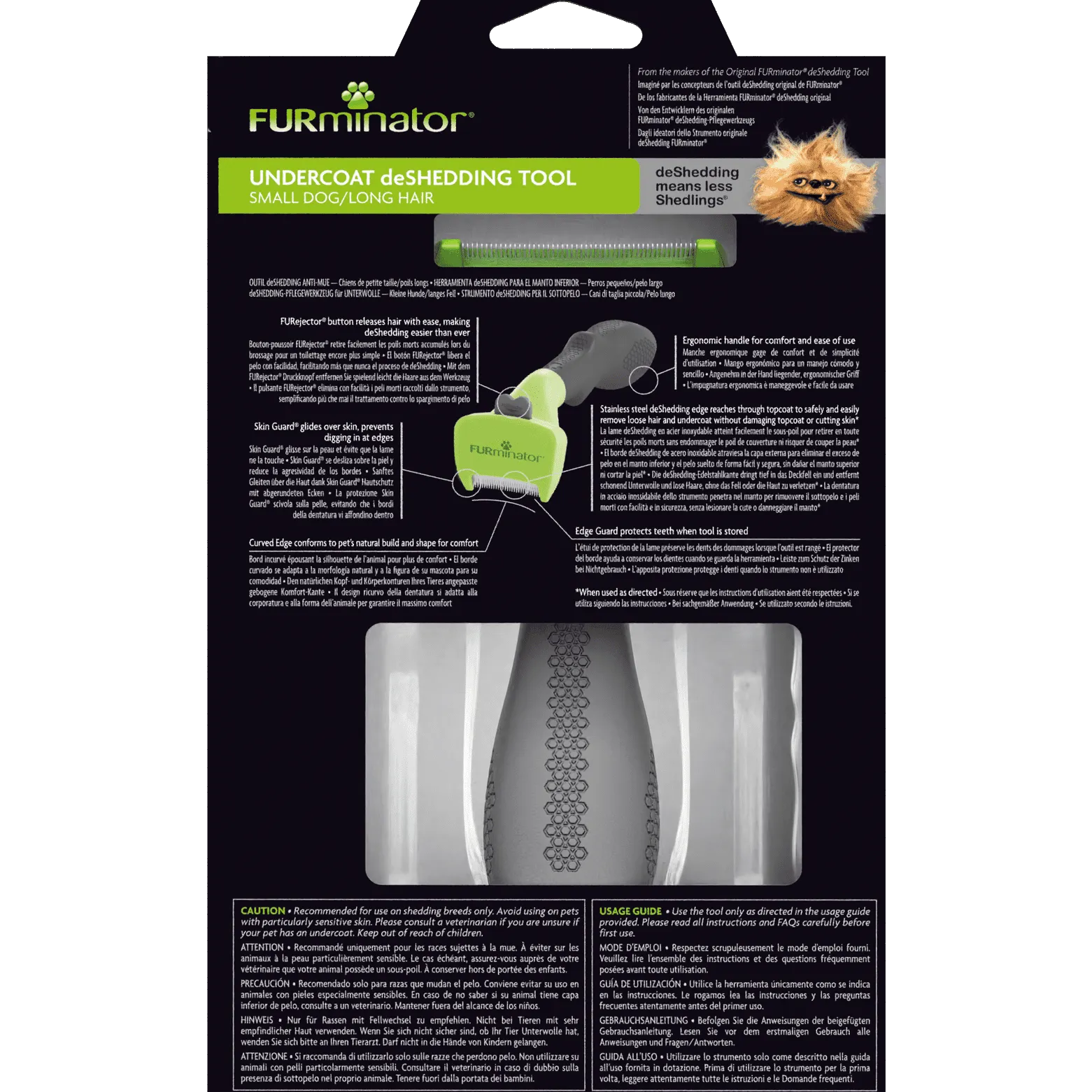 FURminator Long Hair deShedding Tool for Dogs