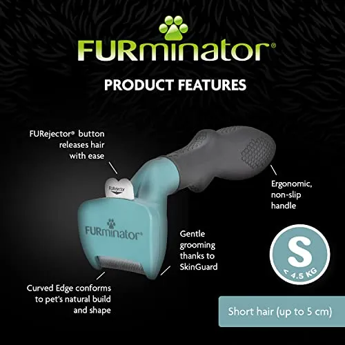 Furminator Undercoat Deshedding Tool for Small Short Hair Cats Under 4.5 Kg