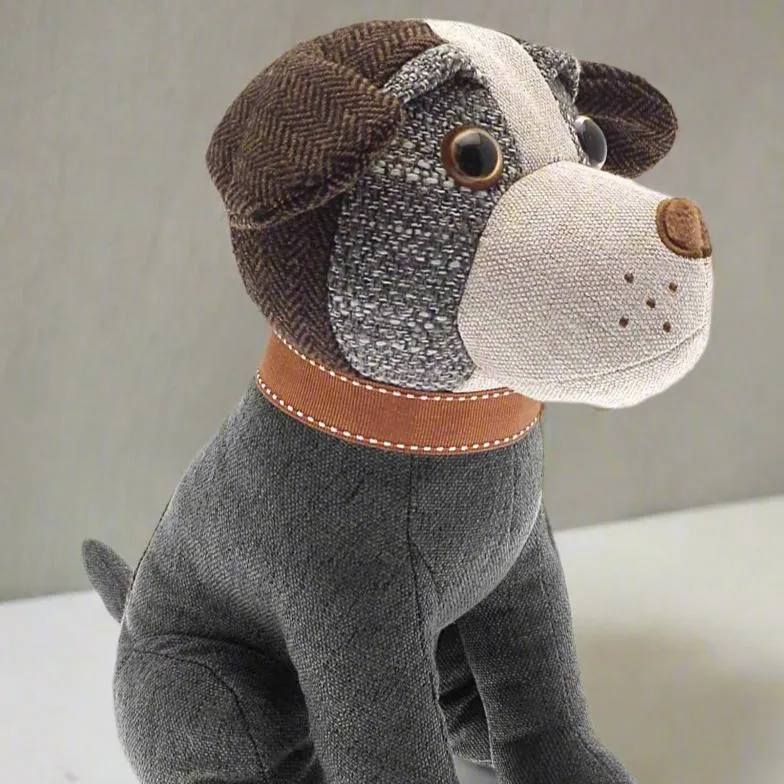 Jack Russell Dog Door Stop - Grey