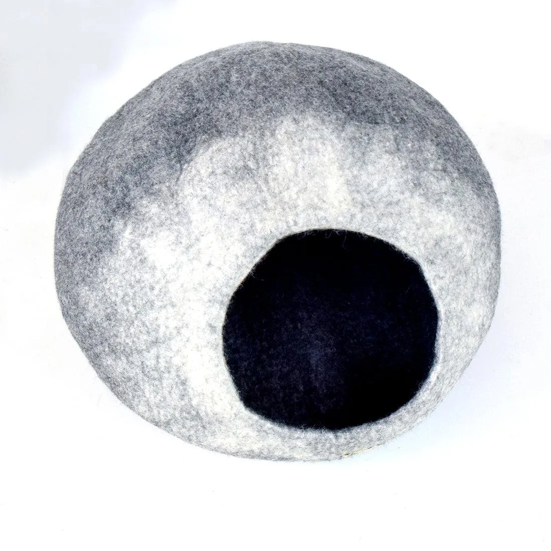 Large Cat Cave - White Grey Ombre Cocoon