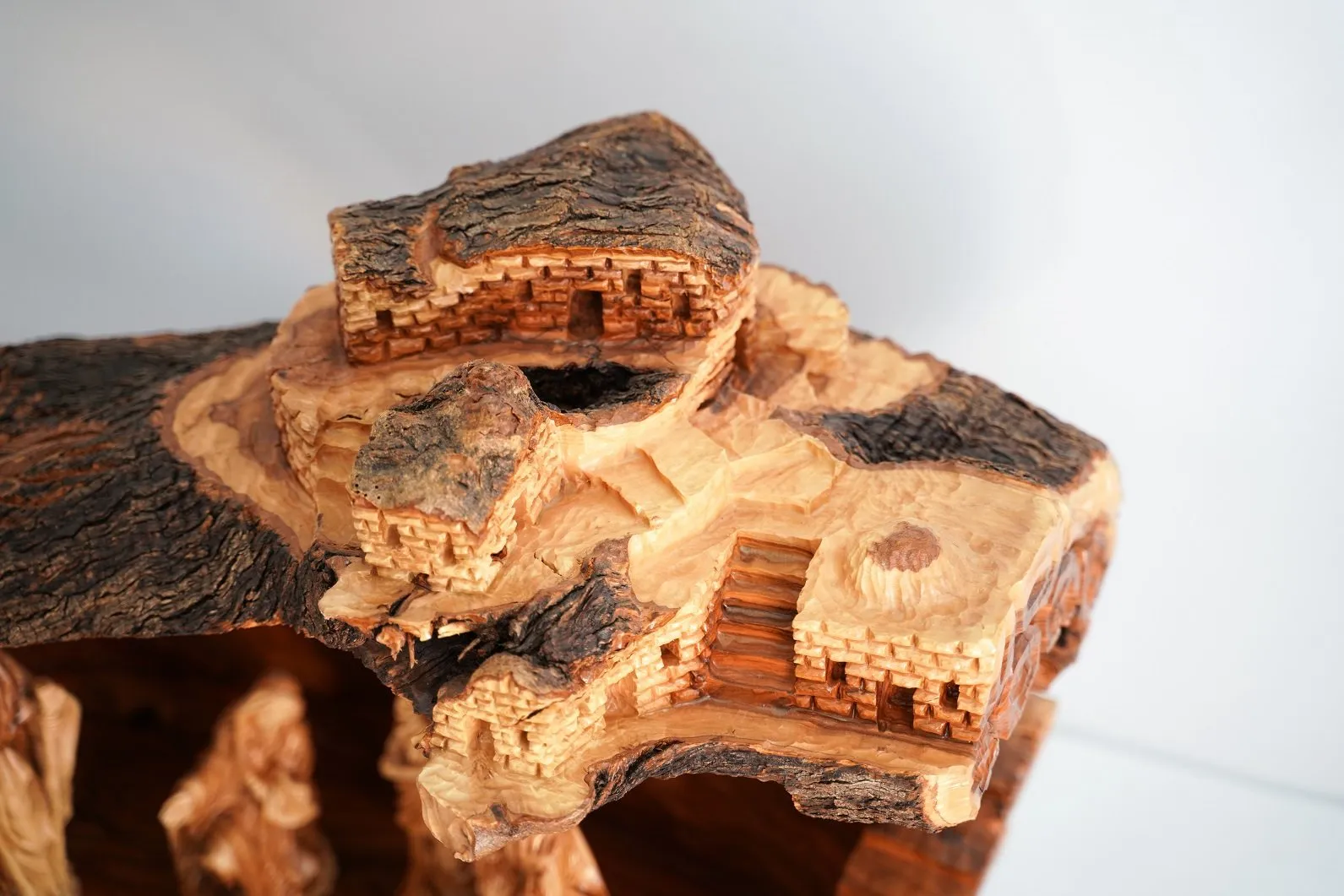 Large Olive Wood Nativity Cave 118