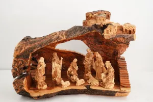 Large Olive Wood Nativity Cave 118