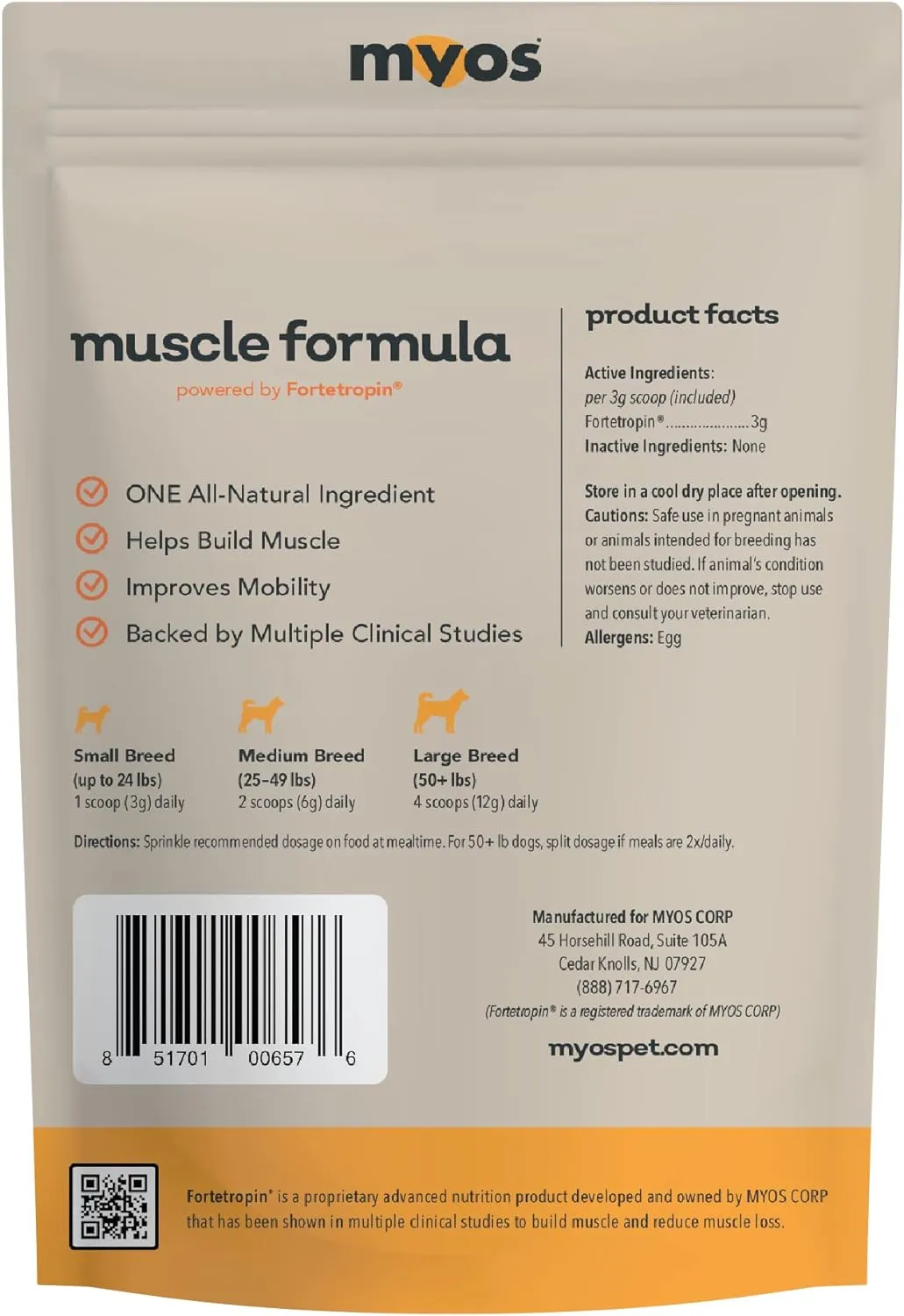 MYOS Canine Muscle Formula Dog Supplement