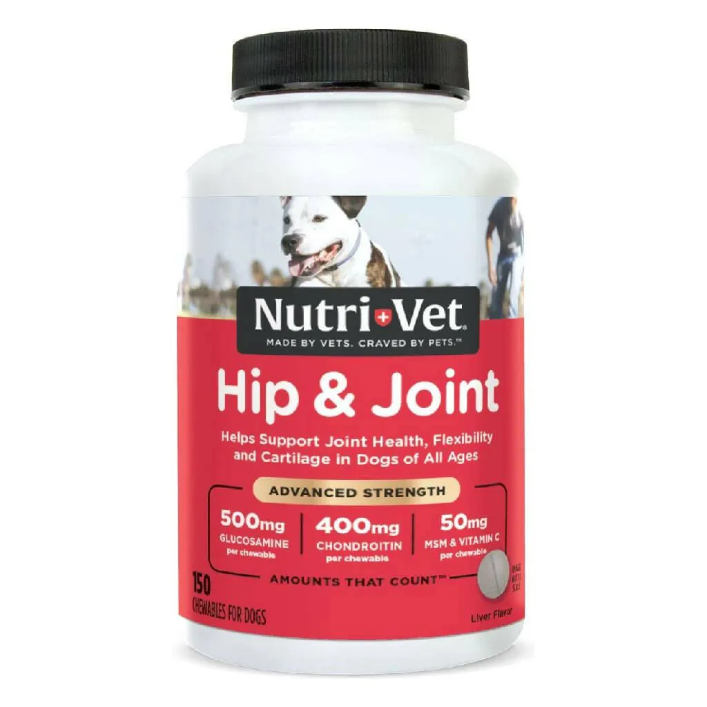 Nutri-Vet Hip & Joint Advanced Strength Chewable Tablets for Dogs - 150 ct