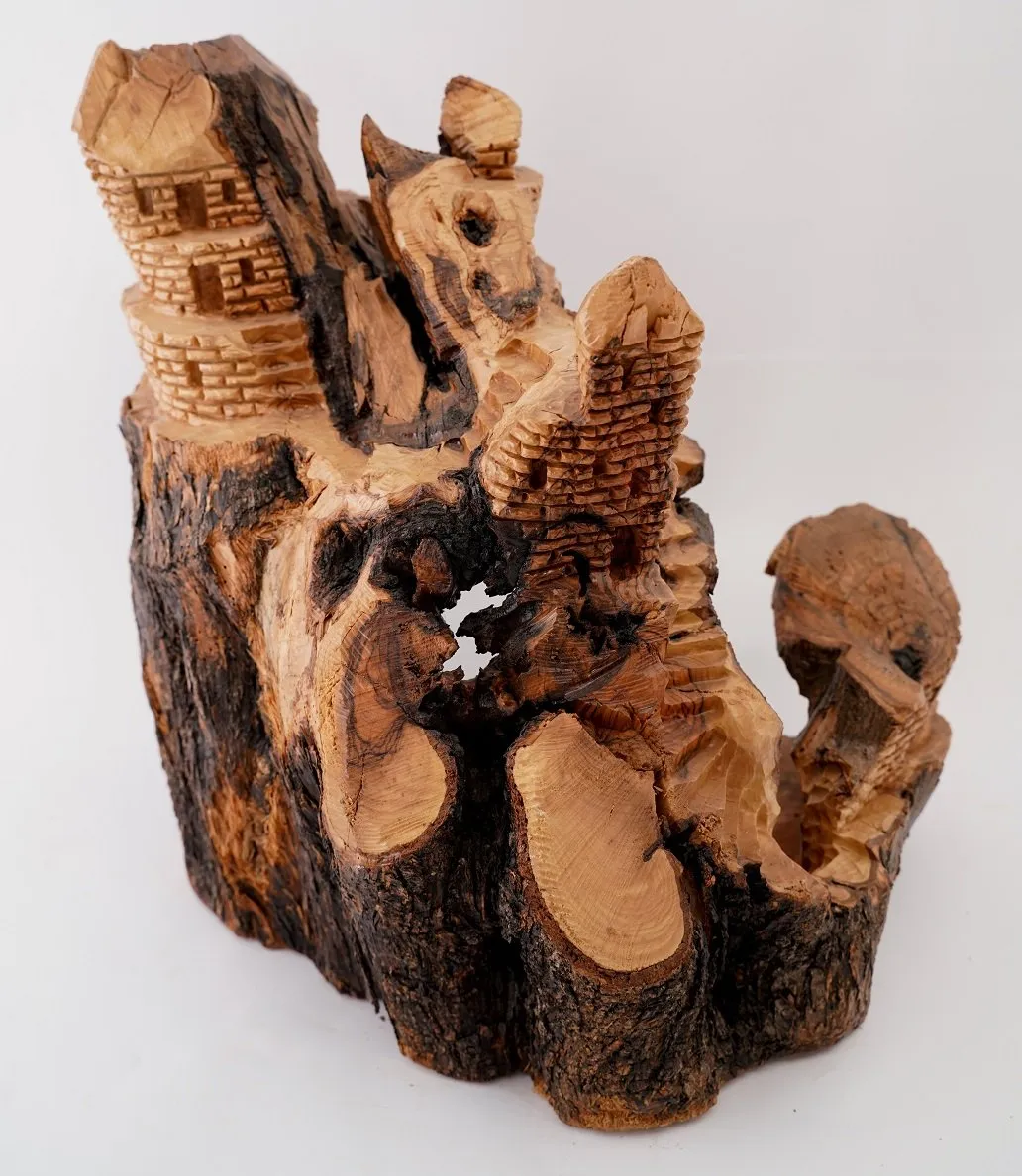 Olive Wood Nativity Cave 015