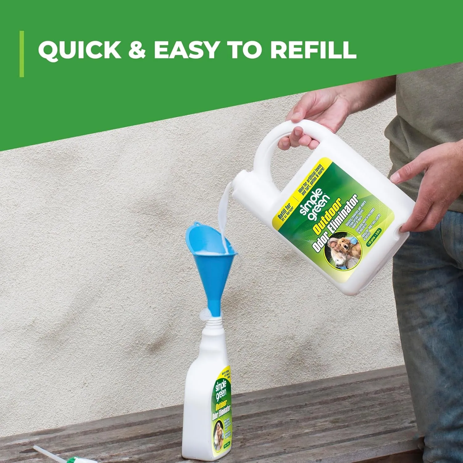 Outdoor Odor Eliminator for Pets, Dogs, 1 Gallon Refill - Ideal for Artificial Lawns & Patio, Milky White