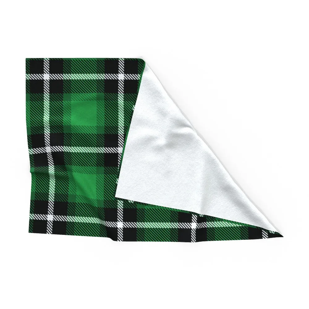 Pet Blanket Throw - Green Crosshatch
