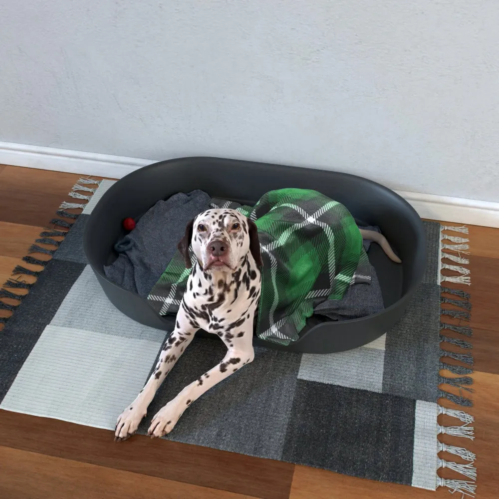 Pet Blanket Throw - Green Crosshatch