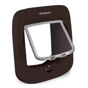 PetSafe® Microchip Cat Flap, Brown | Battery Powered Pet Door | 4-Way Locking and Easy Installation