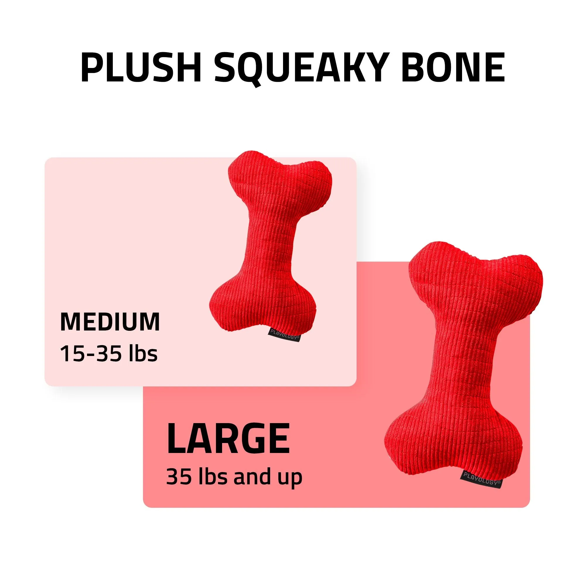 Playology Plush Squeaky Bone Dog Toy Beef