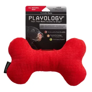 Playology Plush Squeaky Bone Dog Toy Beef