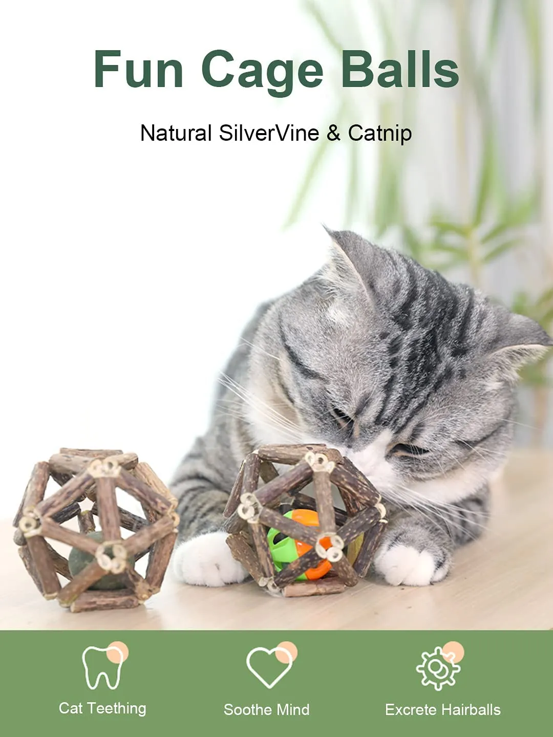 Potaroma 3 Pack Silvervine Stick Cage Balls