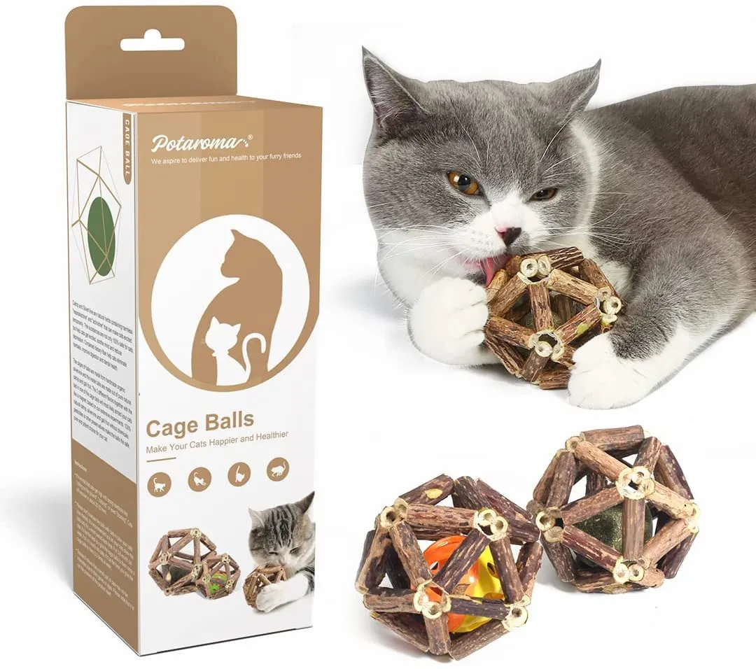 Potaroma 3 Pack Silvervine Stick Cage Balls