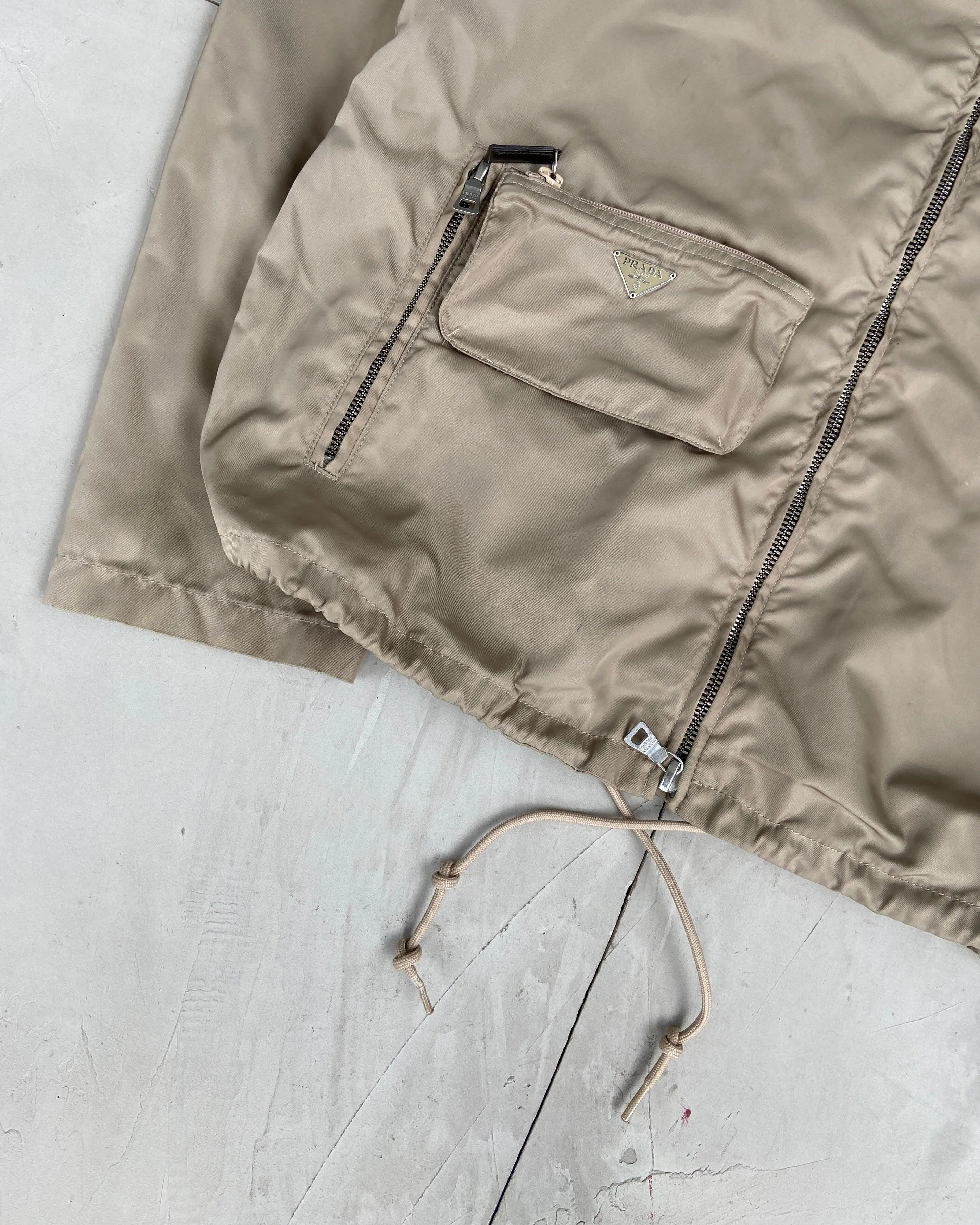 PRADA NYLON HOODED CARGO JACKET - M