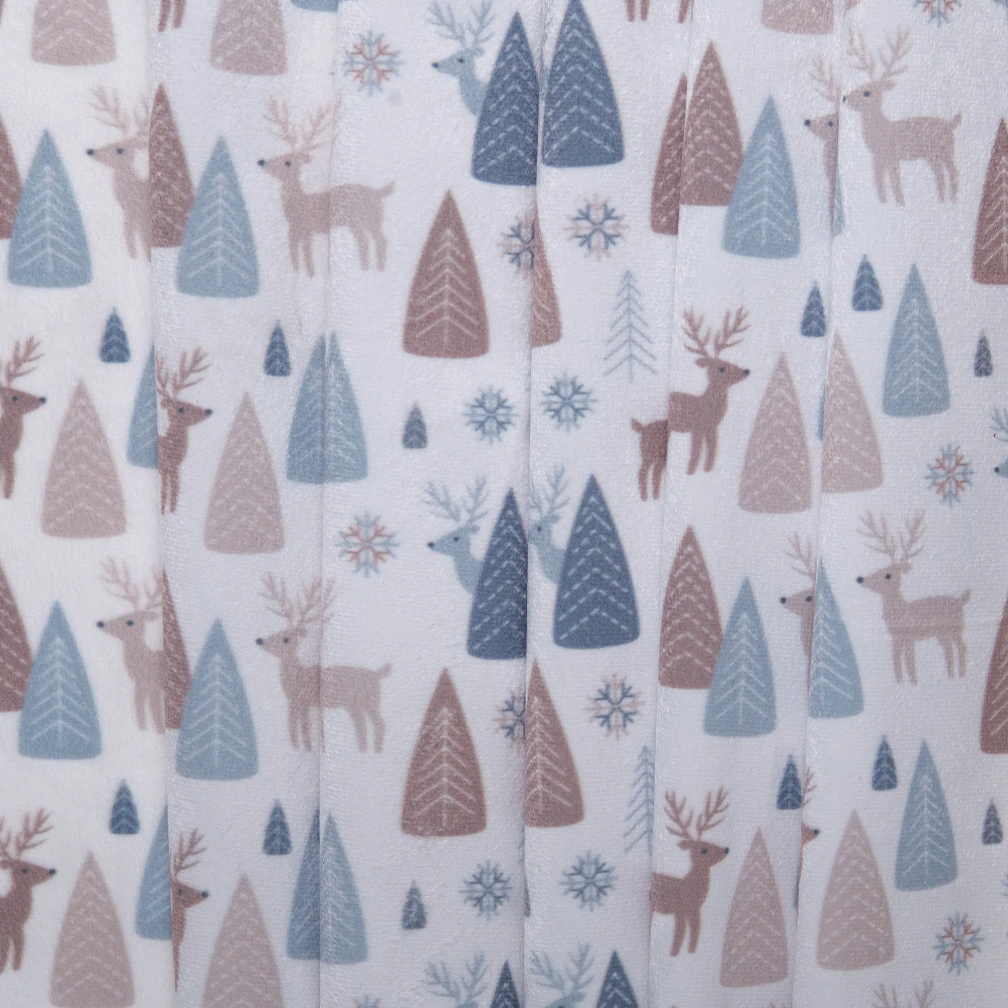 Printed minky - Winter deer - Blue