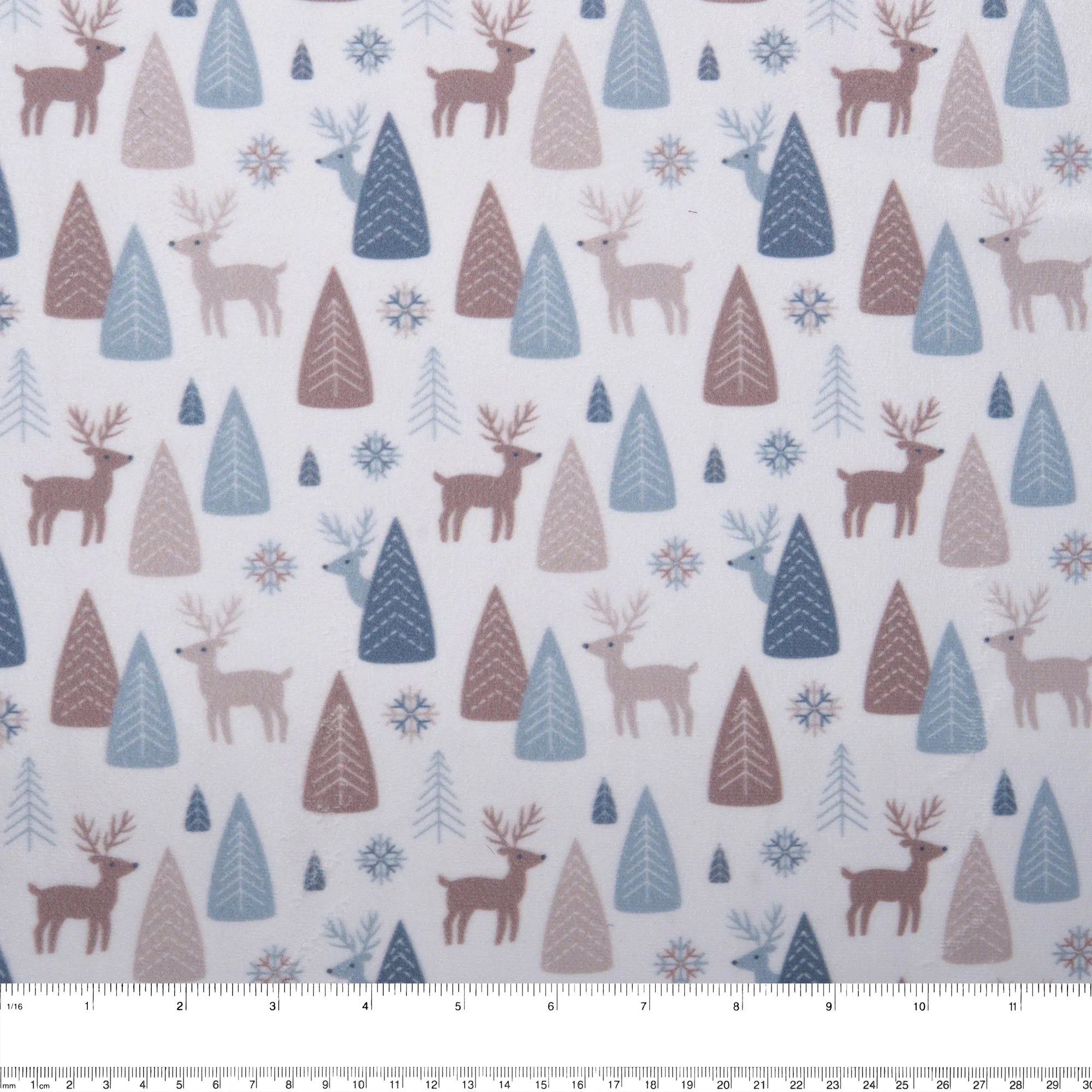 Printed minky - Winter deer - Blue