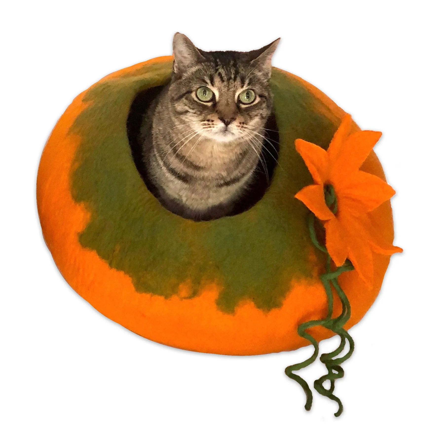 PUMPKIN Wool Cat Cave | Cat Bed