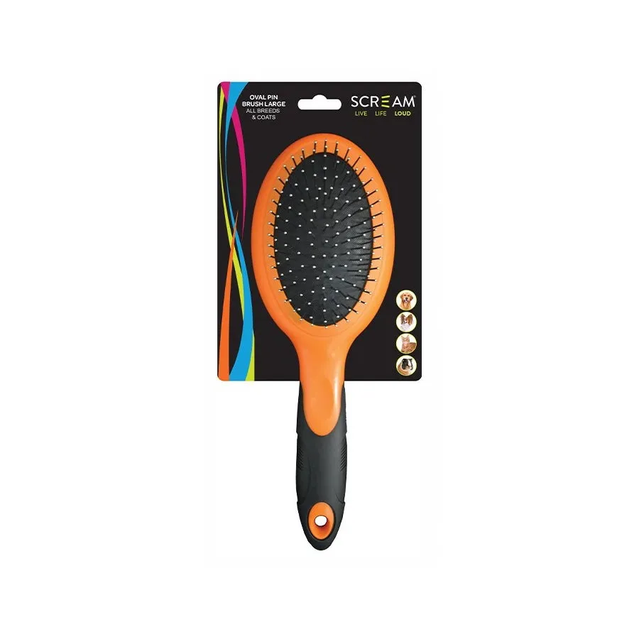 Scream Oval Pin Brush Loud Orange