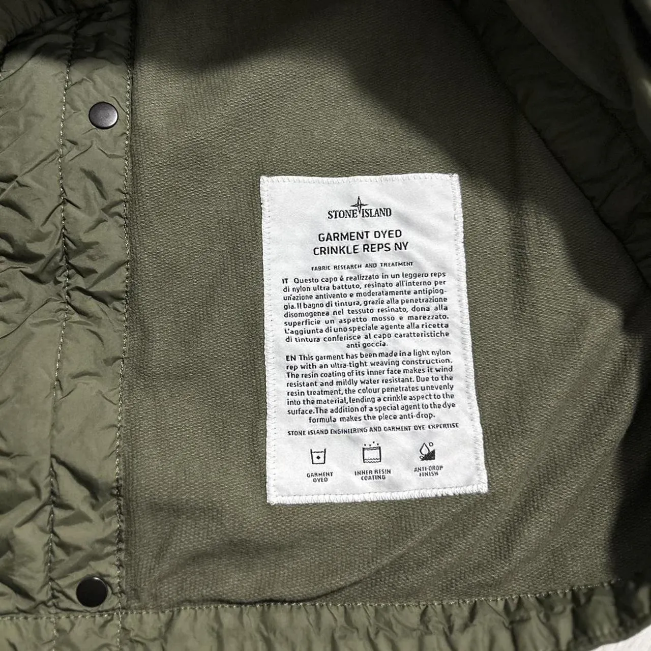 Stone Island Garment Dyed Crinkle Reps Overshirt