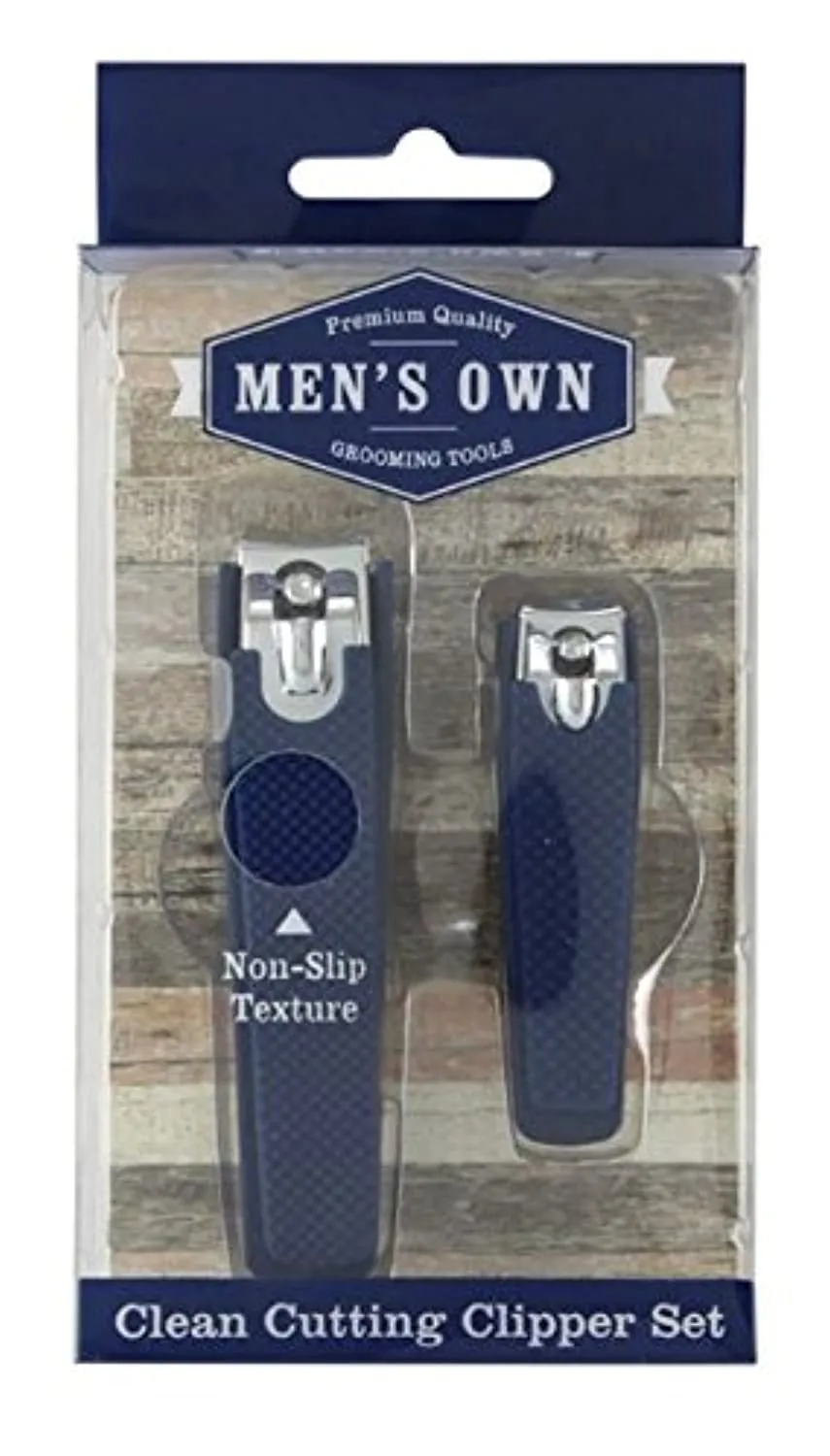 Swissco Men's Nail Clippers Set - Stainless Steel Metal With Soft Touch Grip, Fingernails, Toenails, With Sharp Nail Cutter & Nail Filer