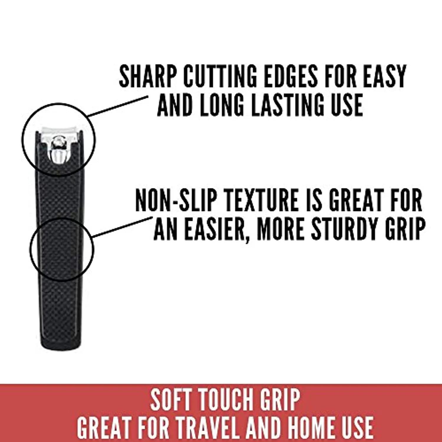 Swissco Men's Nail Clippers Set - Stainless Steel Metal With Soft Touch Grip, Fingernails, Toenails, With Sharp Nail Cutter & Nail Filer