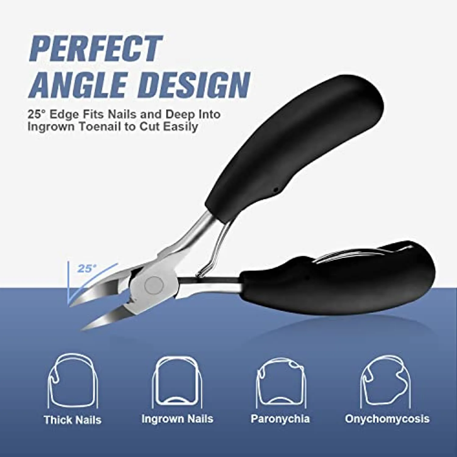 Toenail Clippers, High-grade Stainless Steel, Professionally Paronychia, Thick nails, Ingrown Nails, Suitable for Men, Women and Seniors