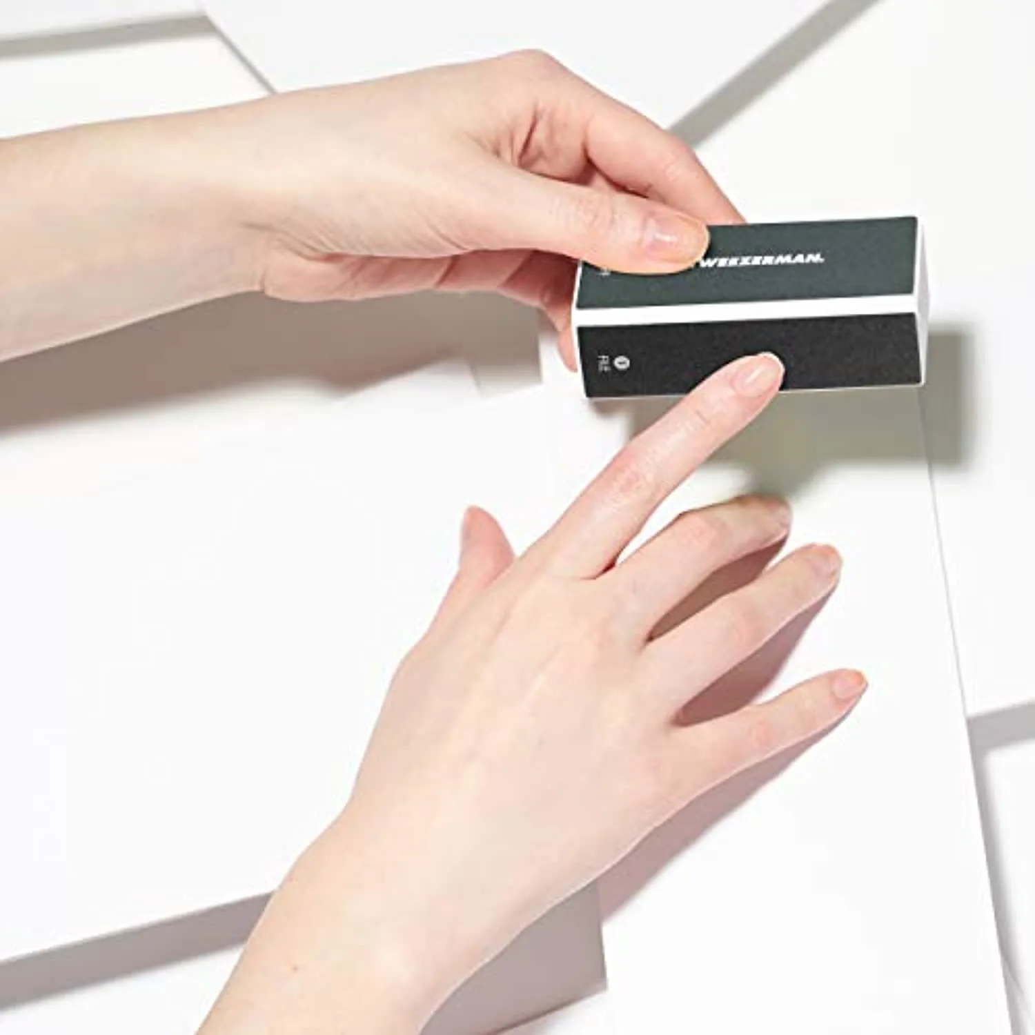 Tweezerman Manicure Kit Includes Nail Clipper Nail Buffer Block 2 Nail Files, Black
